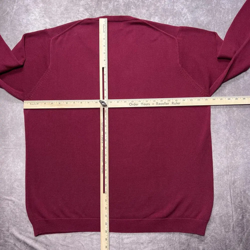 Eddie Bauer Sweater Mens XXLT Red Supima Cotton V-Neck Knit Outdoor Made In UK